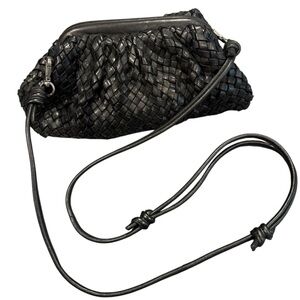 Latico Hayworth leather woven crossbody bag purse black